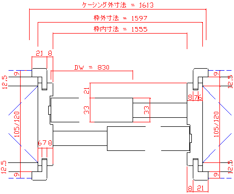 引違戸830W納り図平面