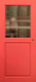 杉無垢ドア水性塗料チャイルドロッカーブライトレッド色